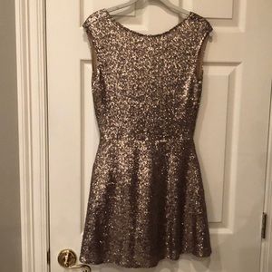 Gold sequin dress